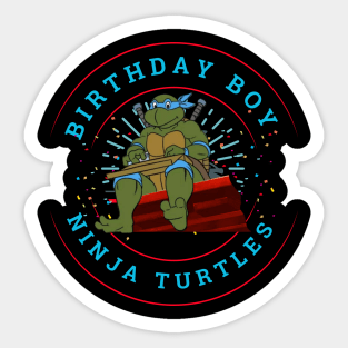 Turtle Birthday Boy Sticker